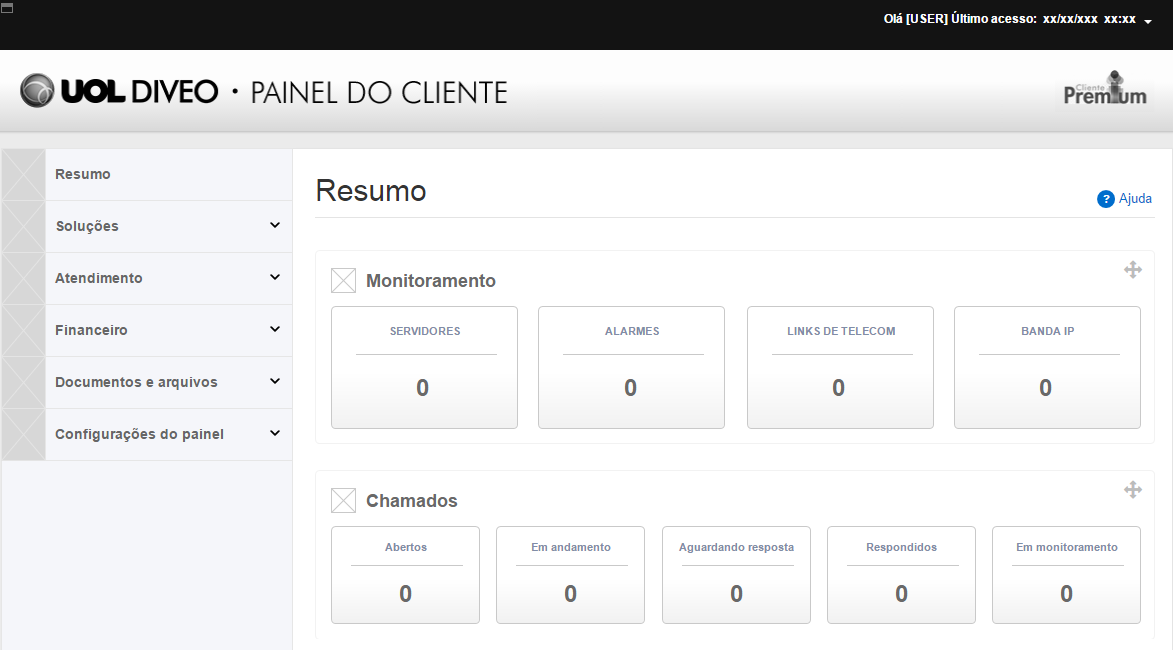 Ver mídia: UOL DIVEO - Customer dashboard - Wireframe